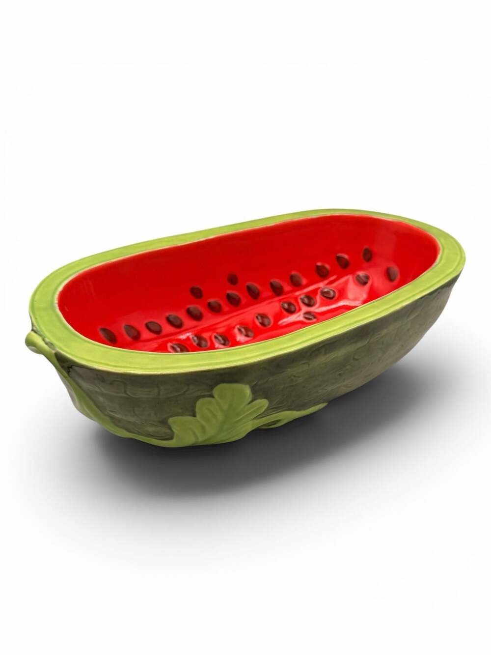 Vintage Ceramic Hand-Painted Watermelon Serving Bowl